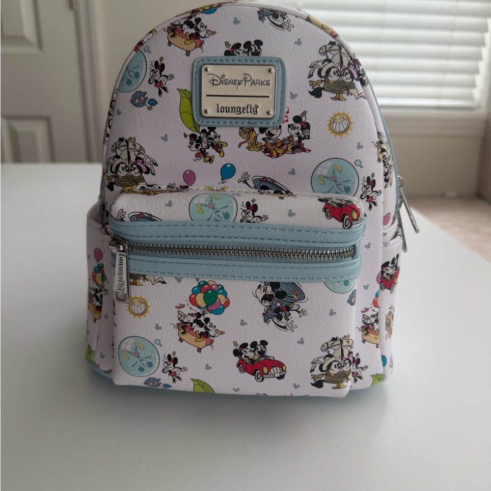 NWT DISNEY LOUNGEFLY Mickey & Minnie’s Runaway Railway Mini Backpack - Picture 7 of 8
